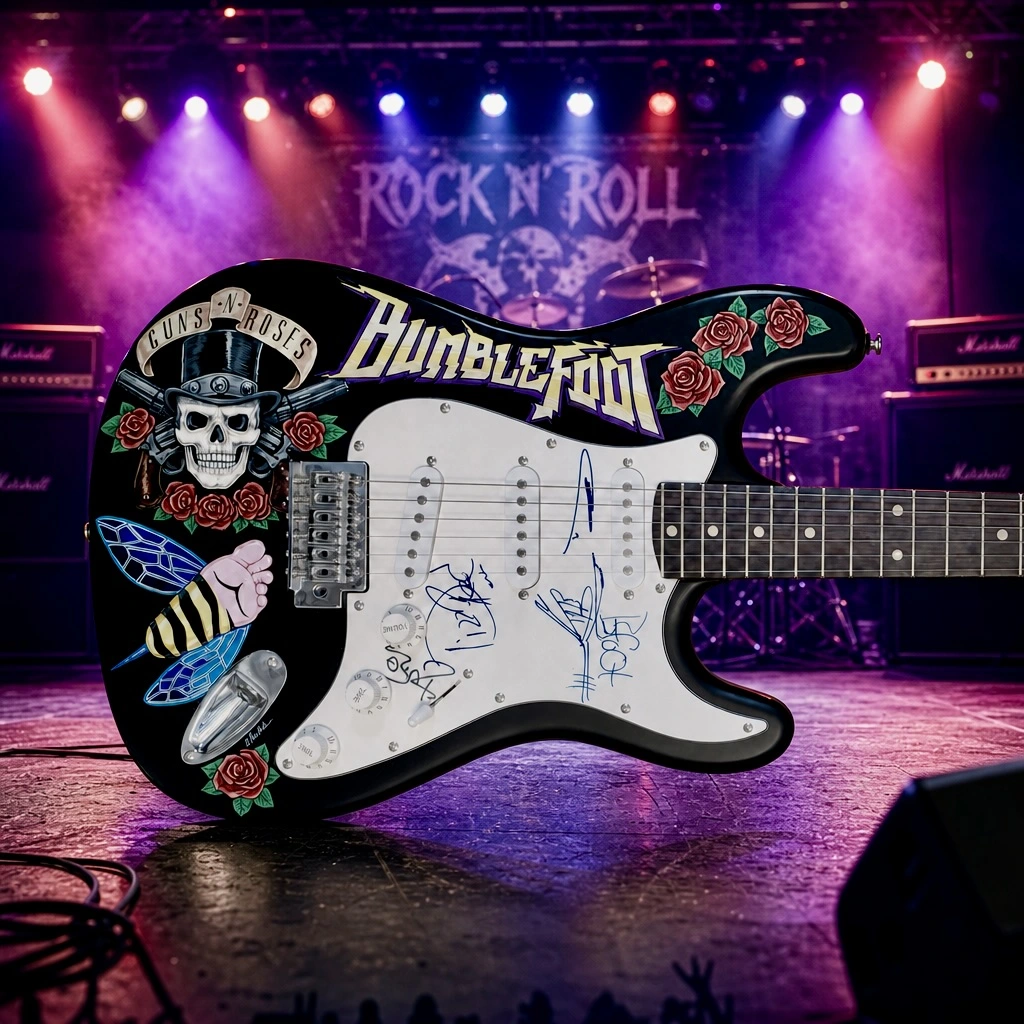 Guns N Roses Bumblefoot signed painted guitar